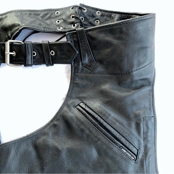 Jamin Leather Heavy Duty Lined Motorcycle Chaps ~ Men’s XXL - Picture 5 of 6